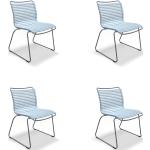 Hellblaue Moderne Houe Gartenstühle & Balkonstühle pulverbeschichtet aus Polyrattan mit Armlehne Breite 50-100cm, Höhe 0-50cm, Tiefe 50-100cm 4-teilig 