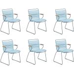Reduzierte Hellblaue Gartenstühle & Balkonstühle aus Polyrattan stapelbar 6-teilig 