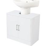 Reduzierte Weiße Minimalistische Waschbeckenunterschränke & Badunterschränke aus MDF Breite 50-100cm, Höhe 50-100cm, Tiefe 0-50cm 