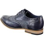 Marineblaue Business Hochzeitsschuhe & Oxford Schuhe mit Schnürsenkel aus Leder atmungsaktiv für Herren Größe 46 