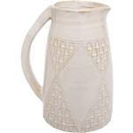 Braune Shabby Chic 26 cm Runde Vasen & Blumenvasen 26 cm mit Ornament-Motiv aus Keramik 