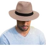 Taupefarbene Panamahüte aus Stroh für Herren Größe M für den für den Sommer 