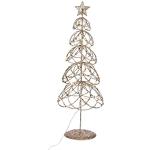 Champagnerfarbene 45 cm Runde LED-Weihnachtsbäume aus Metall 
