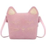 Rosa Messenger Bags & Kuriertaschen mit Katzenmotiv mit Reißverschluss für Mädchen 