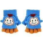 Blaue Elegante Fingerlose Kinderhandschuhe & Halbfinger-Handschuhe für Kinder Größe 1 für den für den Winter 