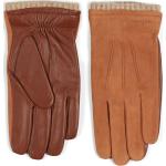 Reduzierte Braune Gefütterte Handschuhe aus Veloursleder für Herren Größe L für den für den Winter 