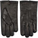 Reduzierte Schwarze Gefütterte Handschuhe aus Leder für Herren Größe M für den für den Winter 