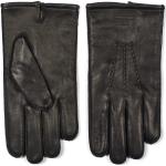 Reduzierte Schwarze Gefütterte Handschuhe aus Leder für Herren Größe S für den für den Winter 
