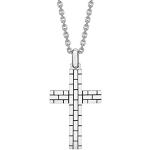 HOXTON LONDON Herren-Halskette Ziegelsteinmuster Kreuz 51 55cm verstellbar 0.18.7510