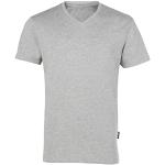 Reduzierte Graue Melierte Kurzärmelige HRM Bio Nachhaltige V-Ausschnitt T-Shirts aus Baumwolle enganliegend für Herren Größe 5 XL 