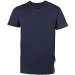 Reduzierte Marineblaue Kurzärmelige HRM Bio Nachhaltige V-Ausschnitt T-Shirts aus Baumwolle enganliegend für Herren Größe 5 XL 