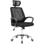 Reduzierte Schwarze Moderne Bürostühle mit Kopfstütze aus Textil höhenverstellbar Breite 50-100cm, Höhe 50-100cm 