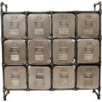 Graue Industrial Kleinmöbel aus Metall mit Schublade Breite 100-150cm, Höhe 100-150cm, Tiefe 0-50cm 