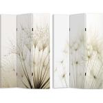 Weiße Foto-Paravents mit Blumenmotiv aus Tannenholz 