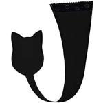 Schwarze Elegante C-Strings mit Katzenmotiv aus Baumwolle für Damen Einheitsgröße 