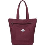 Reduzierte Bordeauxrote Damenschultertaschen & Damenshoulderbags mit Reißverschluss aus Canvas 