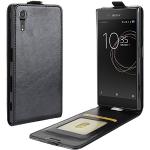 Schwarze Sony Xperia XZs  Cases Art: Flip Cases mit Bildern aus Glattleder 