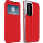 Rote Huawei Hüllen Art: Flip Cases aus Kunstleder mit Sichtfenster 