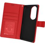 Rote Huawei P50 Pro Hüllen Art: Flip Cases aus Kunstleder 