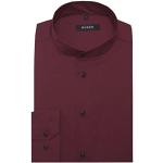Bordeauxrote Kurzärmelige Stehkragen Stehkragenhemden für Herren Größe XL 