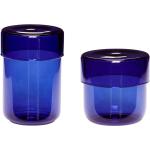 Blaue Minimalistische Hübsch Vorratsgläser aus Glas mit Deckel 2-teilig 