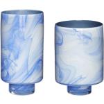 Blaue Minimalistische Hübsch Vasensets 15 cm aus Glas 2-teilig 