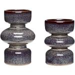 Reduzierte Braune Hübsch Kerzenständer Sets aus Keramik 2-teilig 