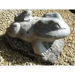 Hübscher Frosch mit Fröschlein aus Naturstein - Frog Steinfrosch Granitfrosch