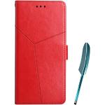 Rote Samsung Galaxy A05s Hüllen Art: Flip Cases mit Bildern aus Leder mit Ständer klein 