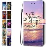 Rosa Leo-Look Samsung Galaxy S24+ Hüllen Art: Geldbörsen mit Wolfmotiv mit Muster aus Glattleder mit Ständer für Damen 