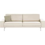 hülsta Sofa Sofabank aus Leder - weiß - Materialmix - 240 cm - 85 cm - 95 cm - Polstermöbel > Sofas > Einzelsofas