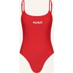 Rote HUGO BOSS HUGO U-Ausschnitt Badeanzüge mit hohem Beinausschnitt aus Polyamid mit verstellbaren Trägern für Damen Größe M 