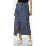 Blaue Streetwear Midi Midiröcke aus Baumwolle für Damen Größe L 