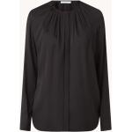 Schwarze Unifarbene HUGO BOSS BOSS Tunika-Blusen aus Seide für Damen Größe S 