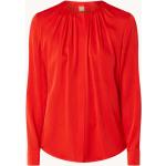 Rote Unifarbene HUGO BOSS BOSS Tunika-Blusen aus Seide für Damen Größe S 