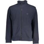 Reduzierte Blaue Langärmelige HUGO BOSS BOSS Bio Herrensweatshirts mit Reißverschluss aus Baumwolle Größe XL 