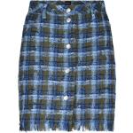 Reduzierte Blaue Karo HUGO BOSS BOSS Mini Röcke mit Knopfleiste enganliegend für Damen Größe S 