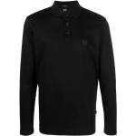Reduzierte Schwarze Langärmelige HUGO BOSS BOSS Black Langarm-Poloshirts aus Jersey für Herren Größe XL 