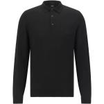 Reduzierte Schwarze Langärmelige HUGO BOSS BOSS Black Langarm-Poloshirts aus Jersey für Herren Größe M 