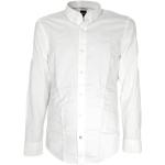 Weiße Bestickte Casual Langärmelige HUGO BOSS BOSS Herrenlangarmhemden mit Knopf aus Baumwolle Größe M 
