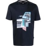 Reduzierte Blaue Kurzärmelige HUGO BOSS BOSS T-Shirts für Herren Größe L 