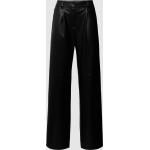 Schwarze HUGO BOSS HUGO Bundfaltenhosen aus Leder für Damen Größe XS 
