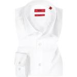 Weiße Langärmelige HUGO BOSS HUGO Kentkragen Hemden mit Kent-Kragen aus Popeline enganliegend für Herren für den für den Frühling 