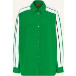 Reduzierte Grüne HUGO BOSS HUGO Hemdblusen mit Galonstreifen aus Polyester für Damen Größe XS 