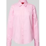 Rosa Unifarbene Langärmelige HUGO BOSS HUGO Hemdblusen aus Baumwolle für Damen Größe S 