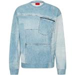 Reduzierte Hellblaue Oversize Langärmelige HUGO BOSS HUGO Herrensweatshirts ohne Verschluss Größe XL 