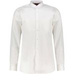 Weiße Langärmelige HUGO BOSS HUGO Stehkragen Stehkragenhemden aus Baumwolle für Herren für den für den Frühling 