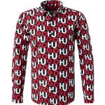 Rote Langärmelige HUGO BOSS HUGO Kentkragen Hemden mit Kent-Kragen aus Baumwolle für Herren Größe L 