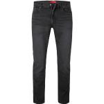 Anthrazitfarbene Bestickte HUGO BOSS HUGO Slim Fit Jeans aus Baumwolle für Herren Weite 30, Länge 30 
