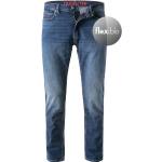Blaue Bestickte HUGO BOSS HUGO Slim Fit Jeans aus Baumwolle enganliegend für Herren Weite 33, Länge 32 für den für den Frühling 